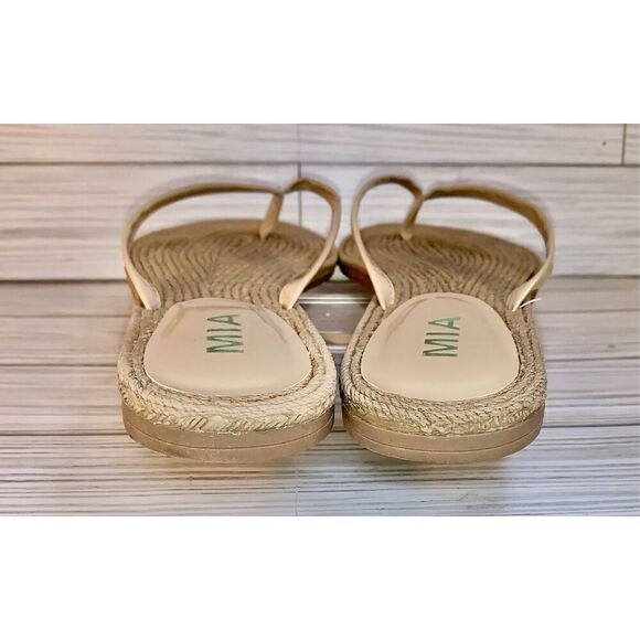 Mia Nazar Tan Braided Espadrille Thong Flip Flop Sandals S:10 - Picture 9 of 9